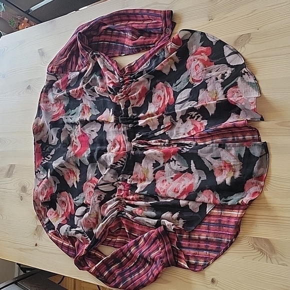 RACHEL ROY Sheer Button-down Shirt US S - Picture 6 of 12